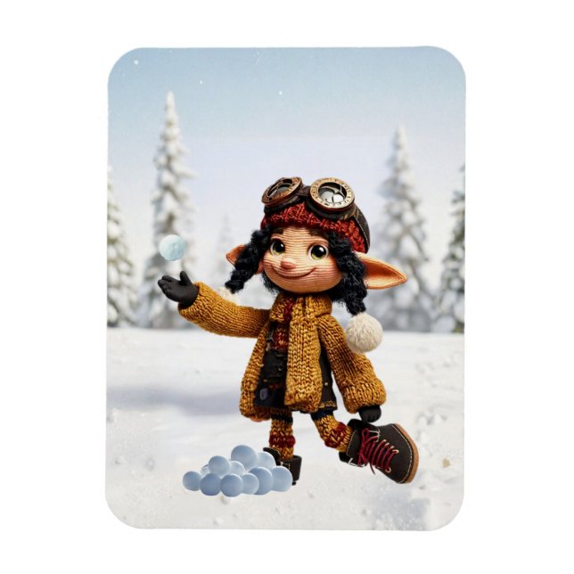 Einen Schneetag genießen Magnet (Vertikal)