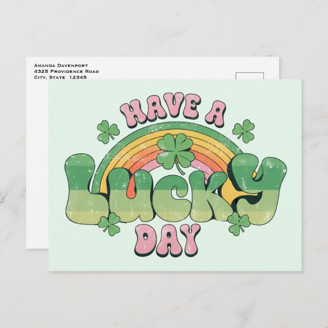 Einen schönen Retro St. Patrick's Day Postkarte (Vorne/Hinten)