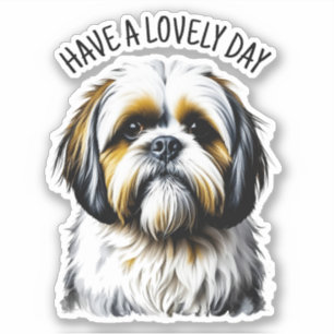 Einen schönen Tag verbringen Niedlich Shih Tzu Aufkleber