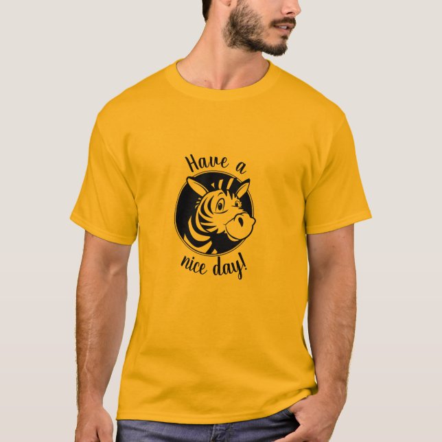 "Einen schönen Tag!" Zebra T - Shirt (Vorderseite)