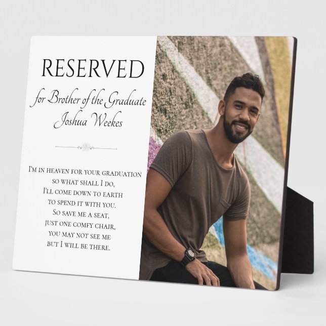 Einen Sitznachbarn des Graduate Memorial retten Fotoplatte (Seite)