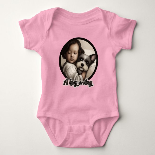 Einen Tag lang umarmen Baby Strampler (Vorderseite)