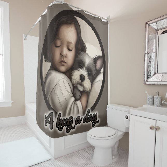 Einen Tag lang umarmen Duschvorhang (Beispiel)