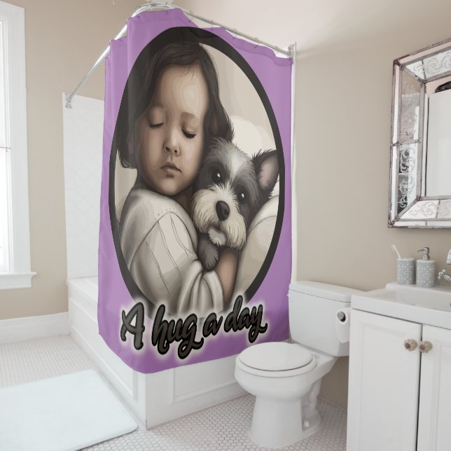 Einen Tag lang umarmen Duschvorhang (Beispiel)