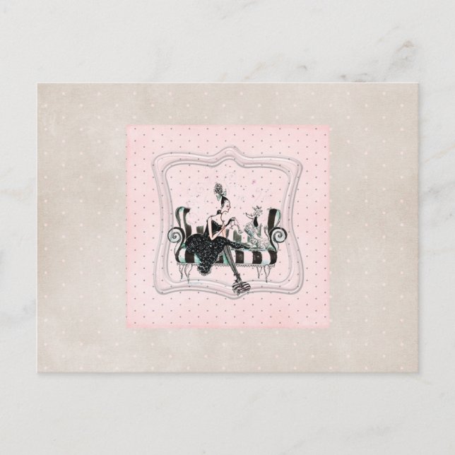 einen Tee einladen Einladungspostkarte (Vorderseite)