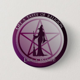 Einen Vorgeschmack auf Religion. Lasst eine Hexe! Button