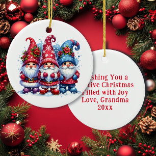 Einen Weihnachtsfest wünschen   Holiday Gnomes Keramik Ornament