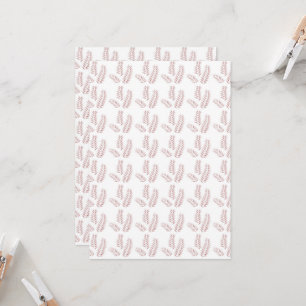 einen weißen Hintergrund mit rosa Blättern darauf Einladung