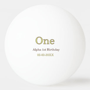 einer 1. Geburtstag grün braun pastell fett Name D Tischtennisball