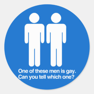 EINER DIESER MÄNNER IST GAY KÖNNEN SIE SAGEN WELCH RUNDER AUFKLEBER