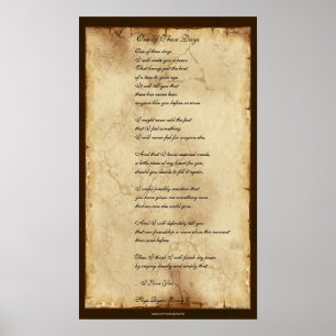 "Einer dieser Tage" Freundschaftsgedicht Poster