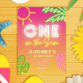 Einer in der Sonne - Mädchen 1. Geburtstag Einladung