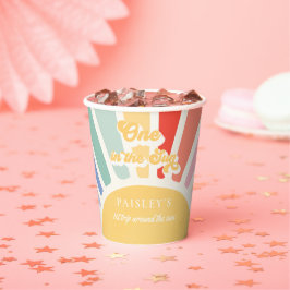 Einer in der Sonnensonne 1. Geburtstag Mutes Regen Pappbecher