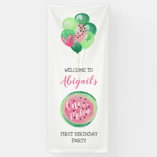 Einer in einem Melon Balloons 1. Geburtstag Party  Banner
