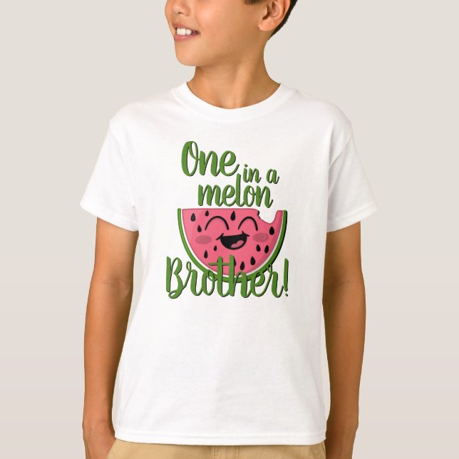 Einer in einem Melon Brother Watermelon Erster Geb T-Shirt (Vorderseite)