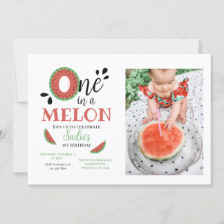 Einer in einem Melon Watermelon Einladung