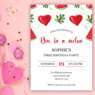 Einer in einem Melon Watermelon Einladung
