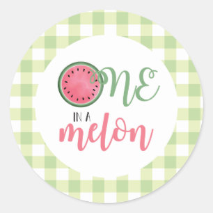 Einer in einem Melon Watermelon Runder Aufkleber
