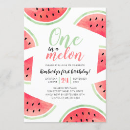 Einer in einem Melon Watermelon Sommer ersten Gebu Einladung