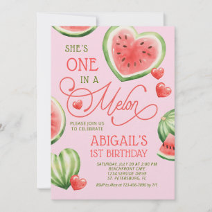 Einer in einem Melone Erster Geburtstag Sommer Einladung