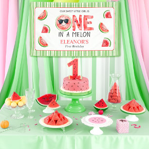 Einer in einer Melone 1. Geburtstag Wassermelonen- Banner