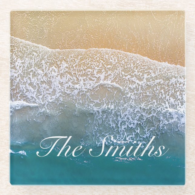 Einer mit dem Strand Glasuntersetzer (Vorderseite)