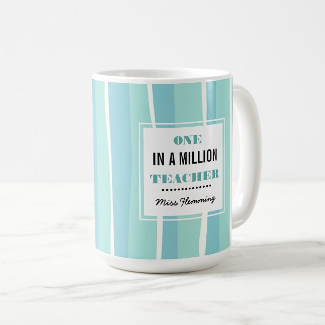 Einer von einer Million Lehrern. Individuelle Name Kaffeetasse (VorderseiteRechts)