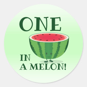 Einer von ihnen im Melon Watermelon Erster Geburts Runder Aufkleber