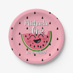Einer von ihnen im Melon Watermelon Niedlich Pink Pappteller
