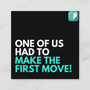 Einer von uns musste es tun quadratische visitenkarte