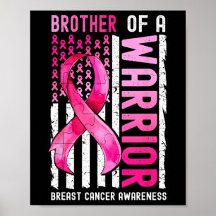 eines Brustkrebses eines Kriegers in den USA Flagg Poster