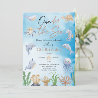 Eines der Meer unter dem Meer 1St Birthday Einladung