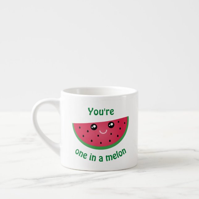 Eines in A Melon Funny Niedlich Kawaii Watermelon Espressotasse (Links)