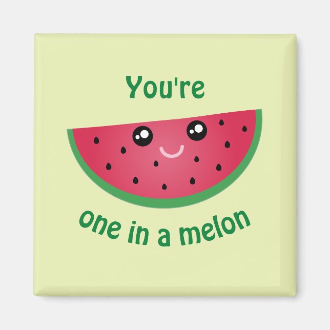 Eines in A Melon Funny Niedlich Kawaii Watermelon Magnet (Vorne)