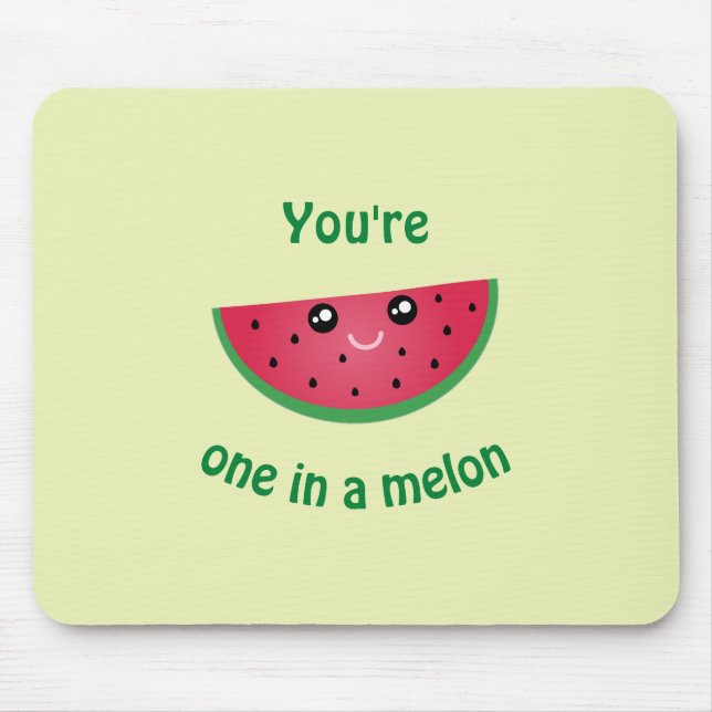 Eines in A Melon Funny Niedlich Kawaii Watermelon Mousepad (Vorne)