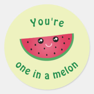 Eines in A Melon Funny Niedlich Kawaii Watermelon Runder Aufkleber