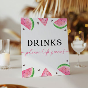 Eines in einem Melon signieren Wassermelonen Geträ Sockelschild