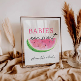 Eines in einem Melon signiert Wassermelonen Babys  Sockelschild