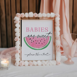 Eines in einem Melon signiert Wassermelonen Babys Sockelschild