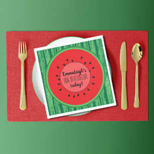 Eines in einem Melon Watermelon Thema Geburtstag Serviette