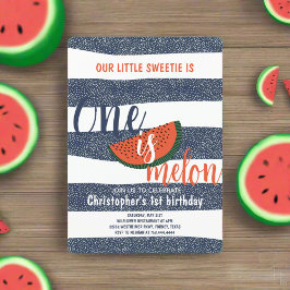 Eines ist Melon 1. Geburtstag Party Watermelon Sri Einladung