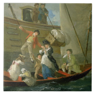 Eines verheirateten Seemanns adieu, c.1800 (Öl au Fliese