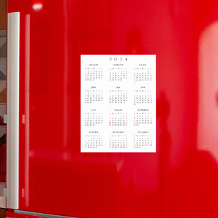 Einfach 2024 Volljähriger Kalender Zuhause Kühlsch Magnetisches Trockenlöschblatt