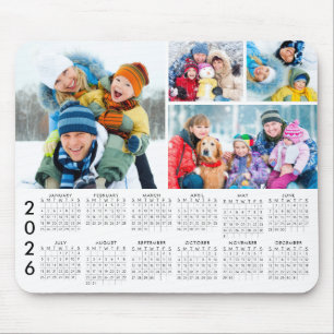 Einfach 2026 Kalender 4 FotoCollage Mousepad