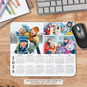 Einfach 2026 Kalender 4 FotoCollage Mousepad