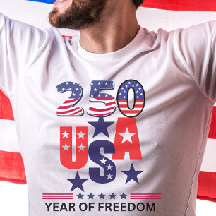 Einfach 250. US-Unabhängigkeit patriotisch 4. Juli T-Shirt