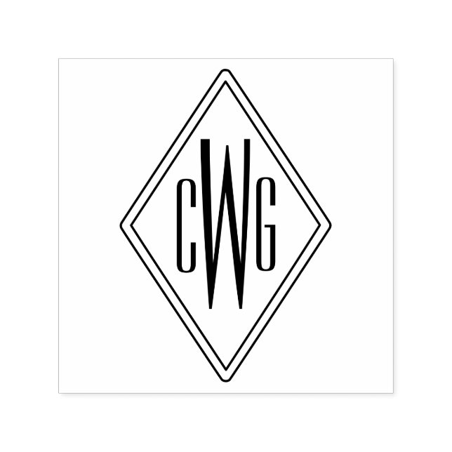 Einfach 3 Anfangsbuchstaben Monogramm #5 Diamantra Permastempel (Design)
