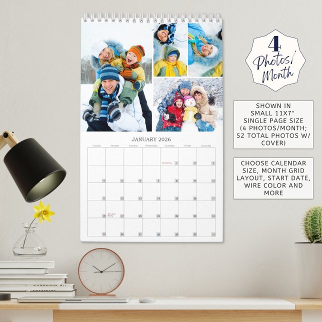 Einfach 4 Fotos pro Monat Kalender (Von Creator hochgeladen)