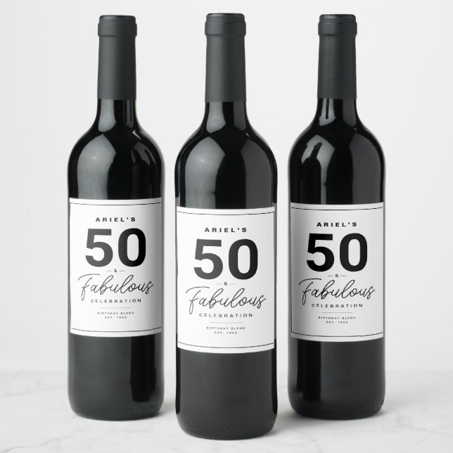 Einfach 50 und Personalisiertes Weinetikett (Flaschen)