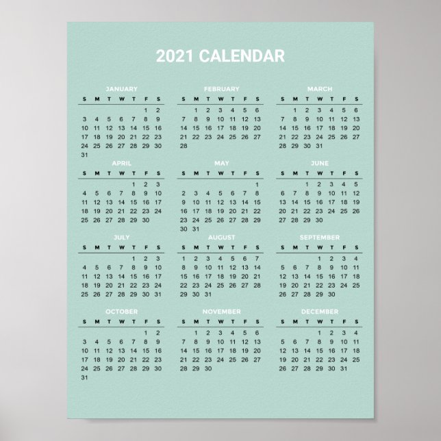 Einfach aber elegant 2020 Kalender | Poster (Vorne)